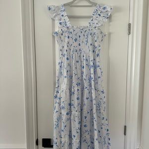 The Ellie Nap Dress - Blue Botanical - size L